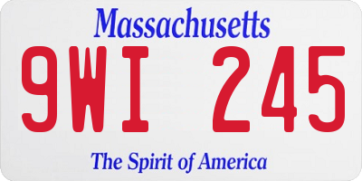 MA license plate 9WI245