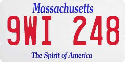 MA license plate 9WI248