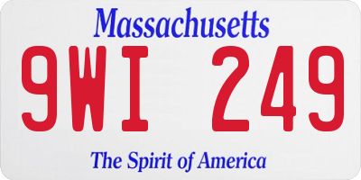MA license plate 9WI249