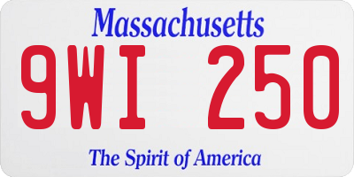 MA license plate 9WI250