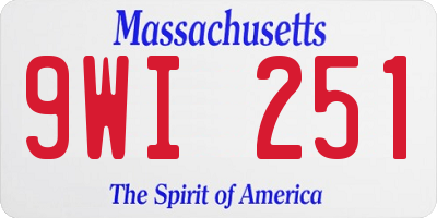 MA license plate 9WI251