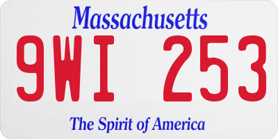 MA license plate 9WI253