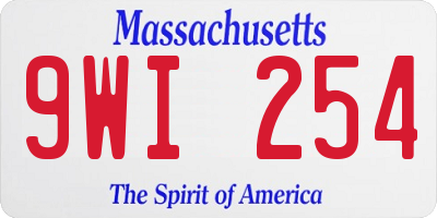 MA license plate 9WI254