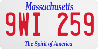 MA license plate 9WI259