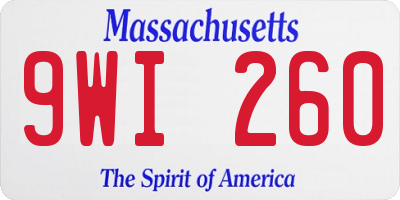 MA license plate 9WI260