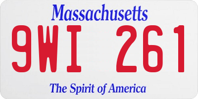 MA license plate 9WI261