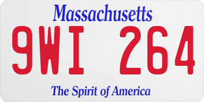 MA license plate 9WI264