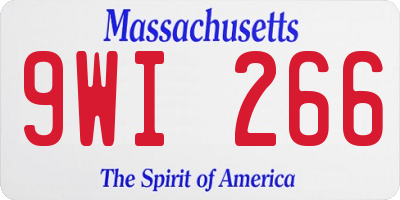 MA license plate 9WI266