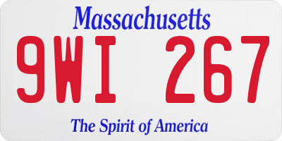 MA license plate 9WI267