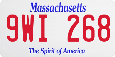 MA license plate 9WI268