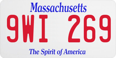 MA license plate 9WI269