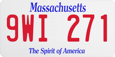 MA license plate 9WI271