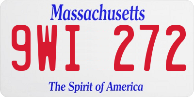 MA license plate 9WI272