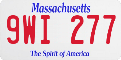 MA license plate 9WI277