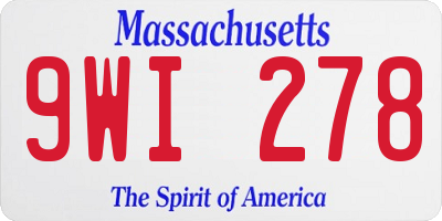 MA license plate 9WI278