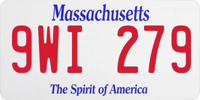 MA license plate 9WI279