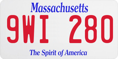 MA license plate 9WI280