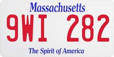 MA license plate 9WI282