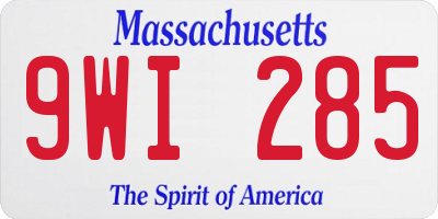 MA license plate 9WI285