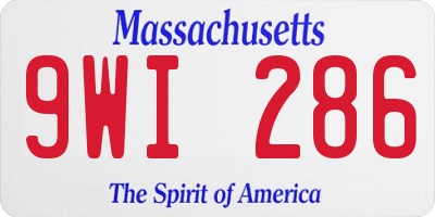 MA license plate 9WI286