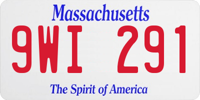 MA license plate 9WI291