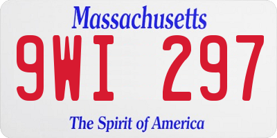 MA license plate 9WI297