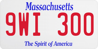 MA license plate 9WI300