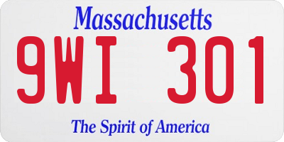 MA license plate 9WI301
