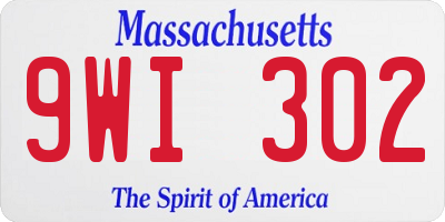MA license plate 9WI302