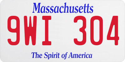 MA license plate 9WI304