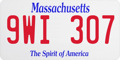 MA license plate 9WI307