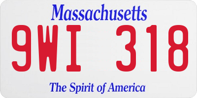 MA license plate 9WI318