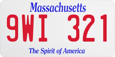 MA license plate 9WI321