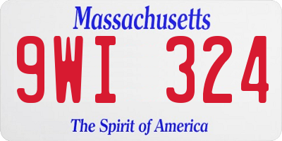 MA license plate 9WI324