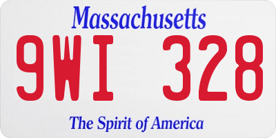 MA license plate 9WI328