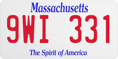 MA license plate 9WI331
