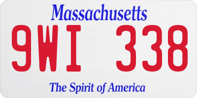 MA license plate 9WI338