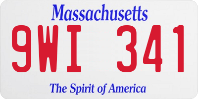 MA license plate 9WI341