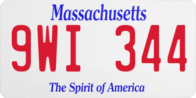 MA license plate 9WI344
