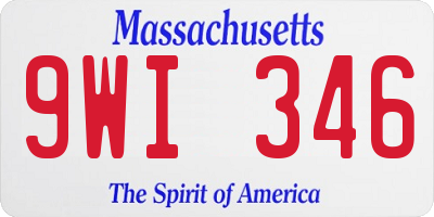 MA license plate 9WI346
