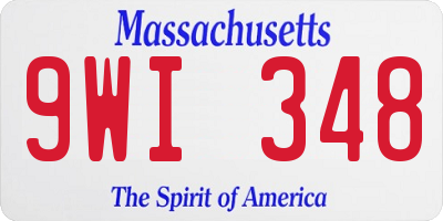 MA license plate 9WI348