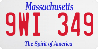 MA license plate 9WI349