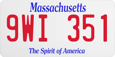MA license plate 9WI351