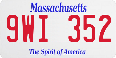 MA license plate 9WI352