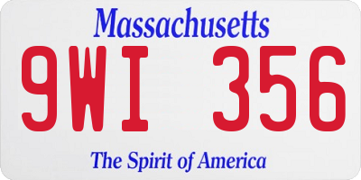 MA license plate 9WI356