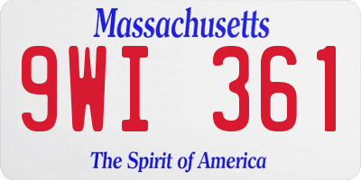 MA license plate 9WI361