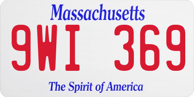 MA license plate 9WI369