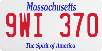 MA license plate 9WI370