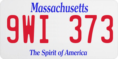 MA license plate 9WI373