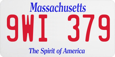 MA license plate 9WI379